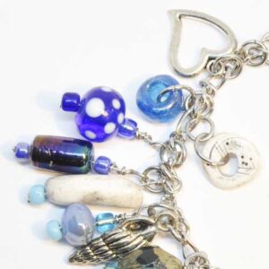 Blue and white glass beads