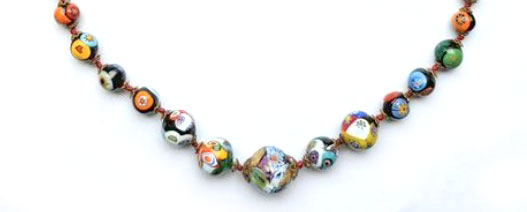 Vintage Murano Millefiori bead necklace